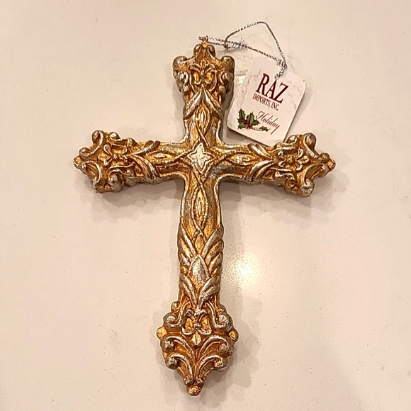 New Raz Holiday Cross Ornament - Picture 1 of 4